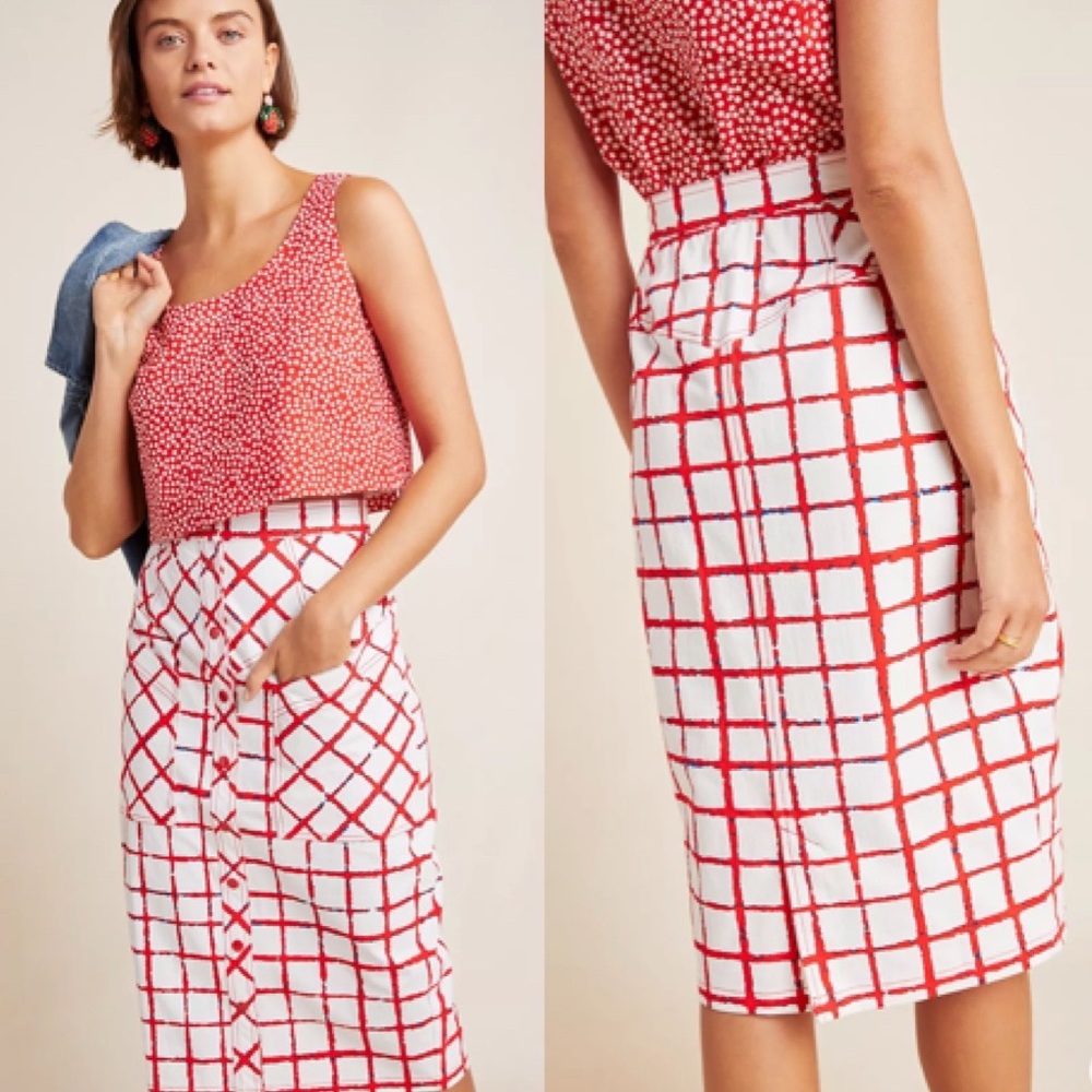 Anthropologie | Aryessa Bellamy Snap Front Pencil Skirt